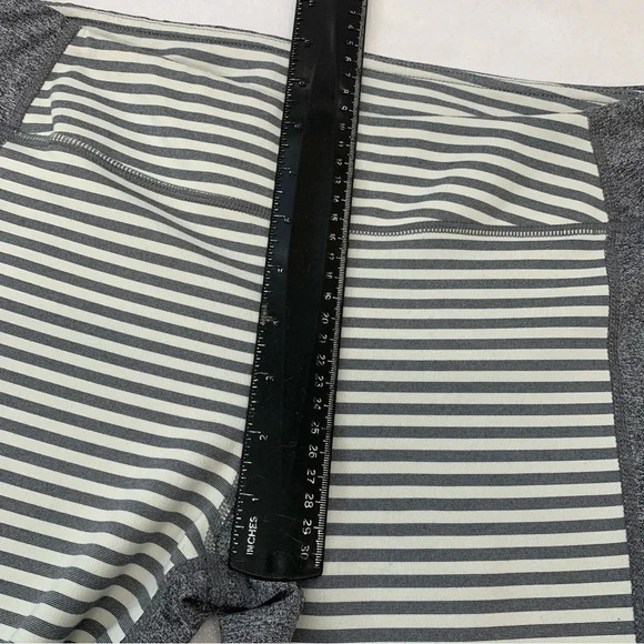 Kyodan Legging Medium Gray Stripe Mid Rise Stretch Activewear Athleisure Pants - Picture 9 of 10